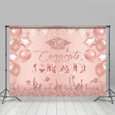 Aperturee - Rose Gold Glitter Balloon Flag Graduation Backdrop